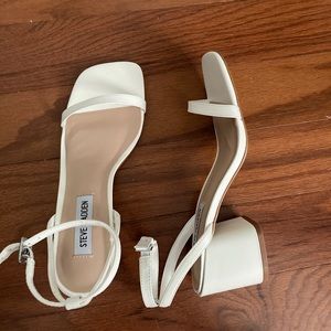Brand new audrina white Leather Madden white heels